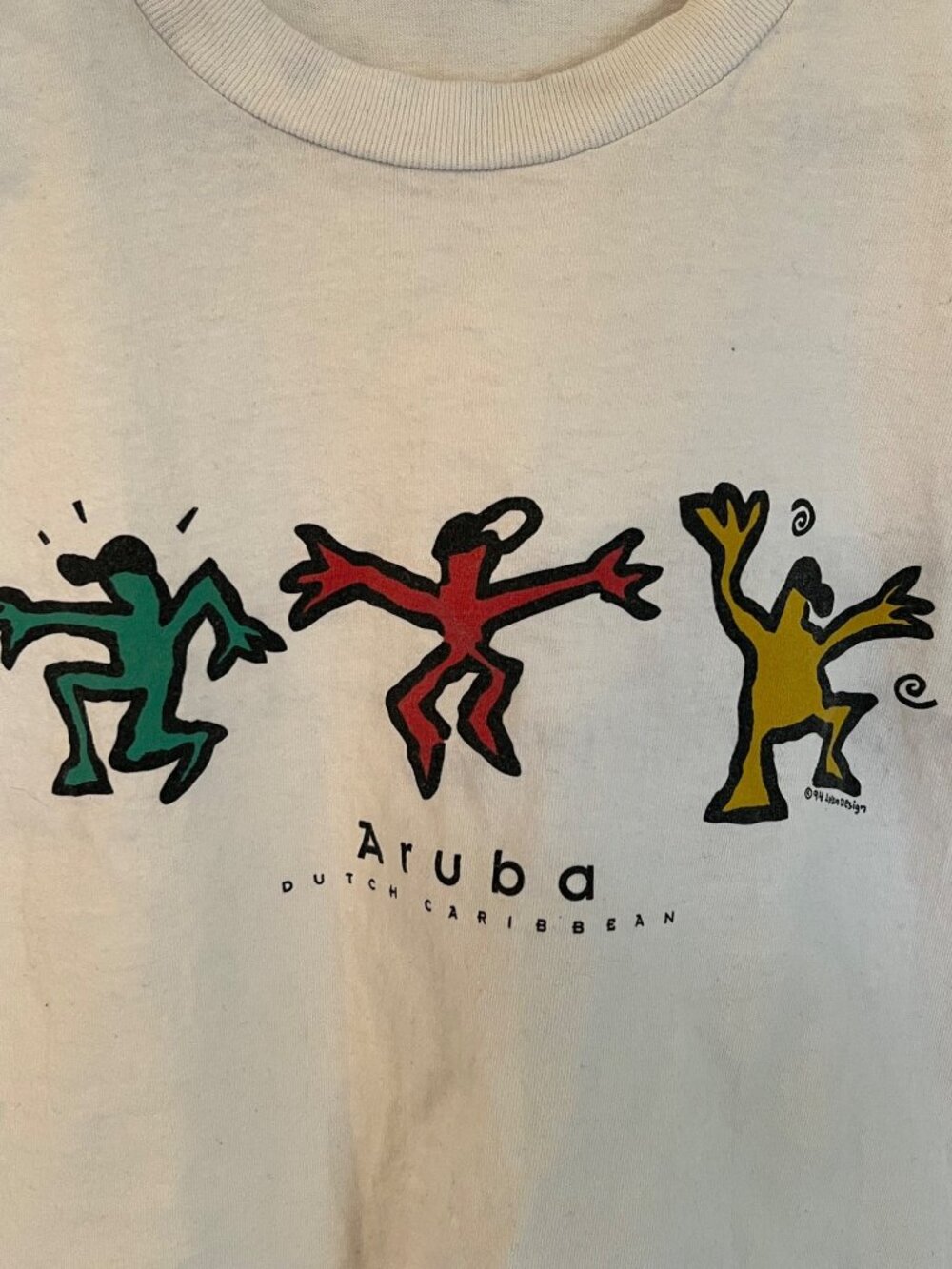 Vintage 90's Aruba Crewneck Short Sleeve TShirt XL Single Stitch - Picture 3 of 8